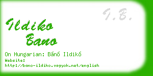 ildiko bano business card